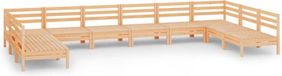 vidaXL 10-delige loungeset massief grenenhout naturel