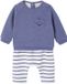 Vertbaudet Set sweater en broek baby gemêleerd blauw