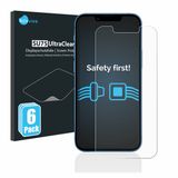 Savvies Screenprotector voor Apple iPhone 13 mini - Folie Beschermfolie transparant 6 Stuks