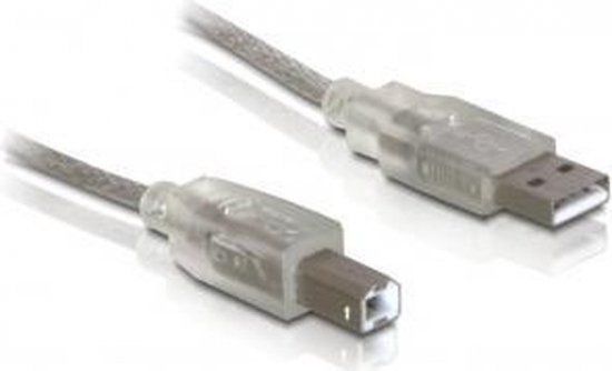 Delock USB 2.0 A - B Kabel - 0.5 meter - Grijs