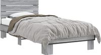vidaXL Bedframe met Hoofdbord Grijs Sonoma 80 x 200 cm Bewerkt hout