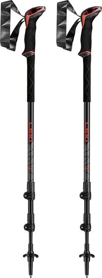 Leki Makalu Wandelstokken - Bright-Red/Black/Dark-Anthracite - Aluminium - Maat 110-145cm