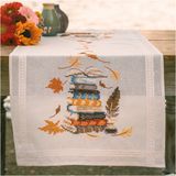 Vervaco Tafelloper kit - 40 x 100cm - Boeken en herfstbladeren - PN-0201757