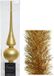 Decoris Kaemingk B.V. Kerstversiering glazen piek mat 26 cm en folieslingers pakket goud van 3x stuks