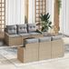vidaXL Salon 7-delig Beige et Gris Clair Polyrotin