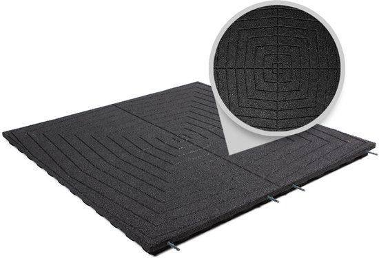 Rubbermagazijn Rubberen tegels | Zwart | 1 m² | 4,8cm dik | 100x100cm | Speelplaatstegel