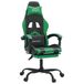 Fauteuil Gamestoel pivotant avec repose-pieds cuir synthétique noir et vert