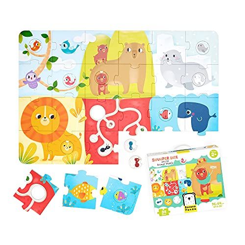 Banana Panda Suuper Size Puzzel Animal Match - reuzenpuzzel & toewijzingsactiviteit voor kinderen vanaf 2 jaar. Gigantische puzzel voor kinderen, 1 puzzelset, meerkleurig
