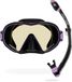 Cressi HiroQuest Limited Edition masker en snorkelset voor volwassenen, gemaakt van x Steve Aoki_F-Dual Mask+Supernova Dry snorkel, zwart/lila lens 380 blauw/oranje, één maat, uniseks