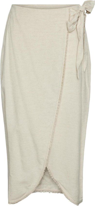 Pieces PCKALOU HW WRAP SKIRT - Beige - Women's Size L - Viscose Blend - Spring/Summer 2024