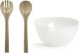 Plasticforte Saladier - Transparant couvert à salade - Plastique - Blanc - D25 cm