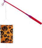 Merkloos Lampionstokje 40 cm - met pompoen lampion - oranje - H22 cm - Sint Maarten