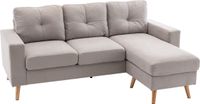 HOMCOM Ecksofa mit abnehmbarem Bezug 833-850V01