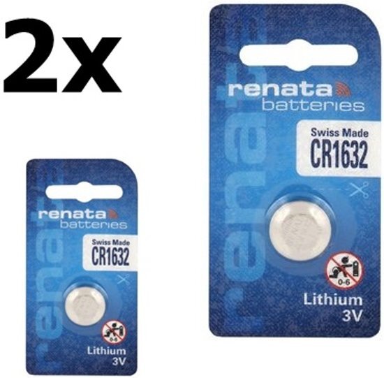 Renata 2 Stuks CR1632 137mAh 3V Lithium Knoopcel Batterij