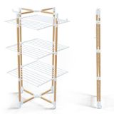 VOUNOT Verticaal droogrek met 3 niveaus, modulair 3 wasrek, ruimtebesparend, met 4 wielen, voor binnen of buiten, wit