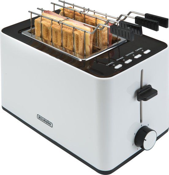 Bourgini Tosti Toaster - White - 2 Slice - With Toasting Tongs