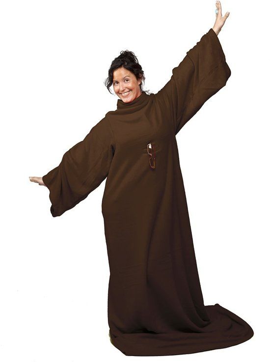 Snug Rug COSY Fleece deken met mouwen - chocoladebruin