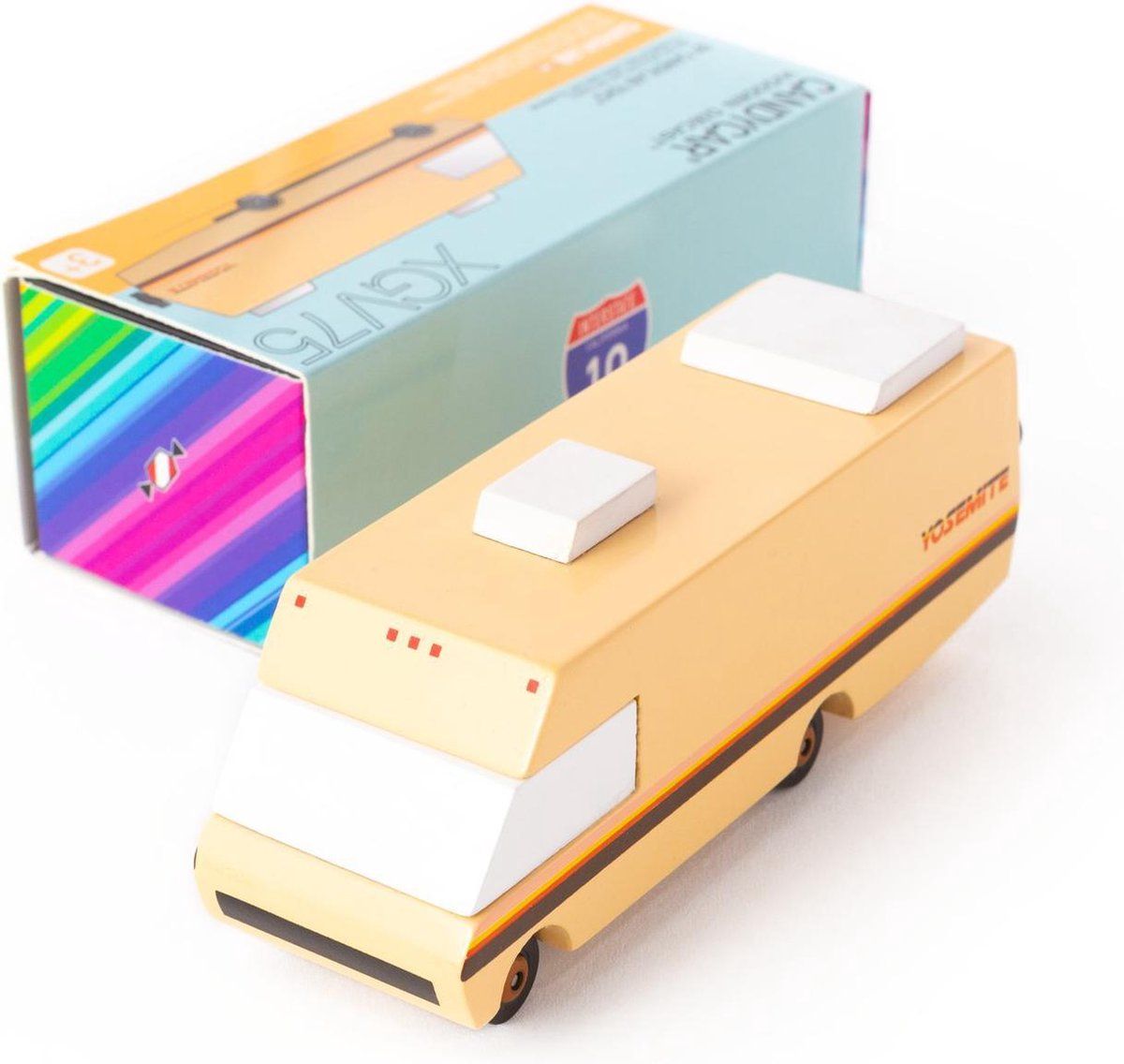 Candylab Toys - Yosemite RV - Houten Speelgoed Auto - Beige/Bruin/Geel/Roze
