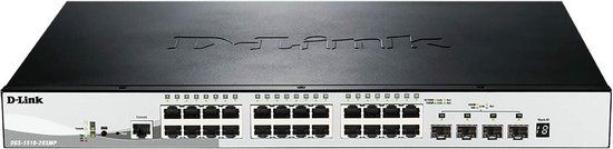 D-Link DGS-1510-28XMP Smart managed switch - 24x Gigabit Ethernet PoE+, 370W, 4x 10 Gbit/s SFP+
