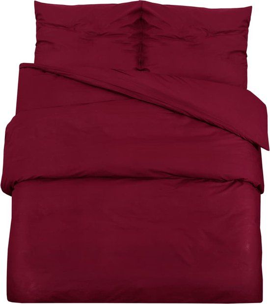 vidaXL Dekbedovertrekset - lichtgewicht - 140x200 cm - microvezel - bordeaux