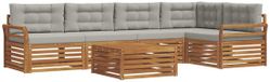 vidaXL Ensemble de salon d'extérieur, 6 pièces, naturel et gris clair