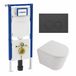 Geberit QeramiQ Dely Toiletset - 36.3x51.7cm - Geberit UP720 inbouwreservoir - rimless - diepspoel - 35mm zitting - softclose - bedieningsplaat mat antraciet - ronde knoppen - mat wit