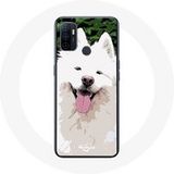 Maniacase Etui voor Oppo A53 Samojeed Wit Hondenras