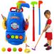 LeanToys Set de golf Chariot 3 clubs 2 drapeaux 4 balles