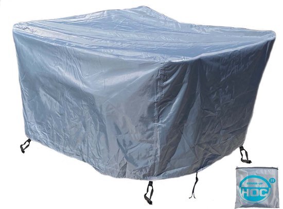 COVER UP HOC - diamond hoes tuinmeubelen- 126x126x74 cm - tuinset beschermhoes waterdicht met stormbanden, trekkoord en