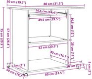 vidaXL Computerbureau oud hout 80x50x75 cm bewerkt hout