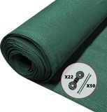 VOUNOT Privacygaas 1,5 × 10 m Tuinafscherming 150 g/m² HDPE Zonwerend Net, 85% Schaduwpercentage UV-bestendig, scheurbestendig windscherm met gaten en kabelbinders, groen