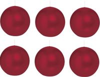 Trend Candles Bolkaars glad - 6x - bordeaux rood - 7 cm - 16 branduren