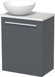 Maxaro Toiletmeubel met waskom | 41 cm Donkergrijs Vlak front Mat wit Keramiek waskom Mat wit blad