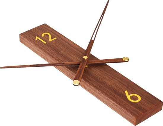 QUVIO Wandklok Hout Donkerbruin 40 cm