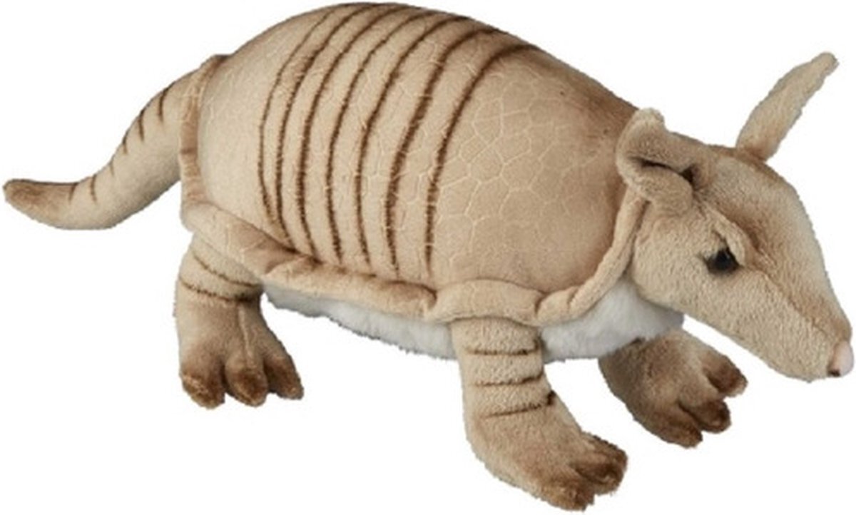 Ravensden Pluche bruin gordeldier knuffel 28 cm - Armadillen knuffels - Speelgoed knuffeldieren/knuffelbeest voor kinderen