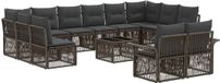 vidaXL Ensemble de bancs de jardin 13 pièces gris polyrattan