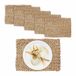 Relaxdays Placemat - Set van 6 - Gevlochten Waterhyacint - 42x30 cm - Lichtbruin