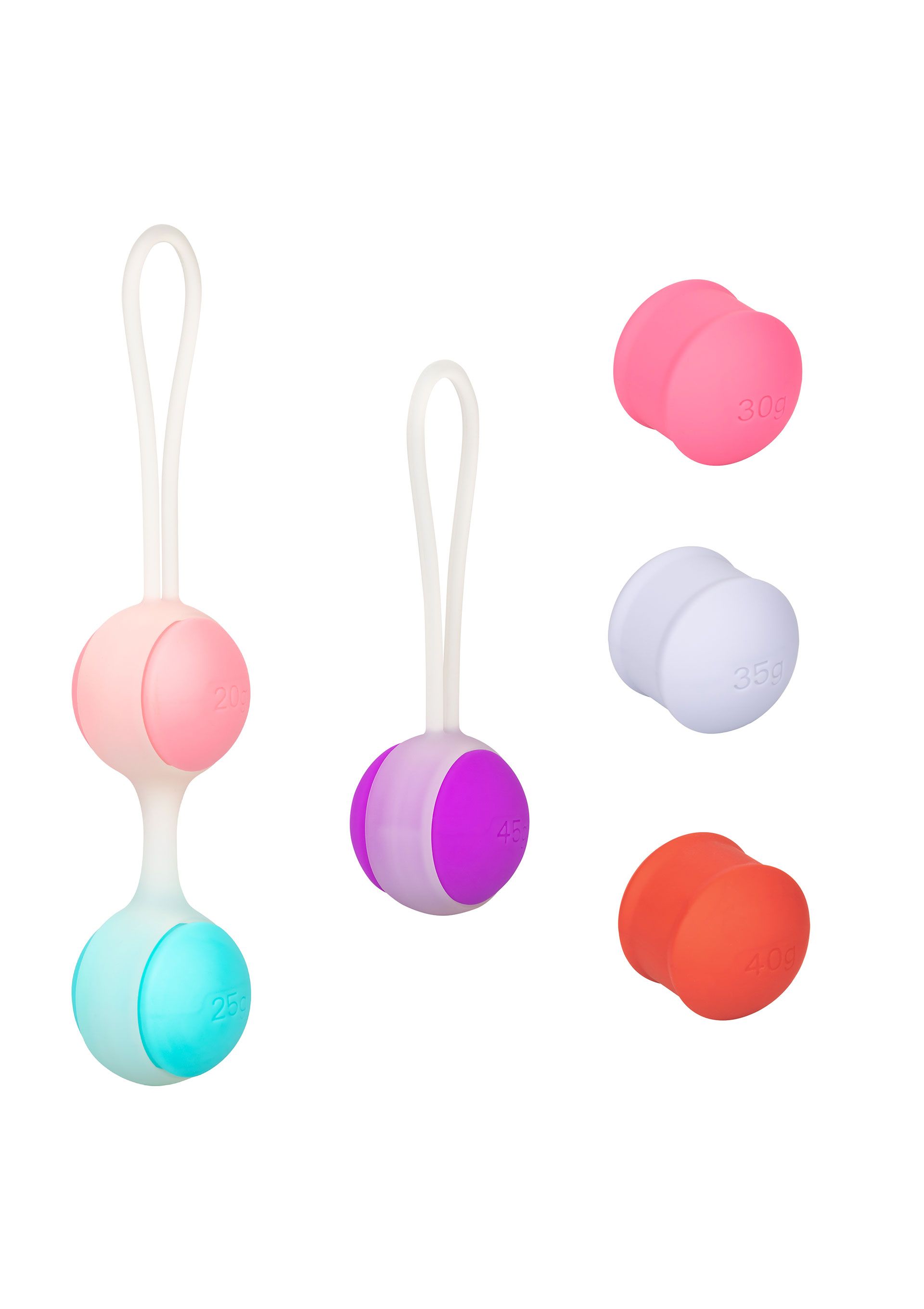 California Exotic Novelties Verzwaarde Kegel Set met Verwisselbare Gewichten - Multi Color