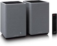 Lenco SPB-240BKGY Boekenplank speakers met Bluetooth - 80W - 2 stuks - Stereo set - Zwart/Grijs