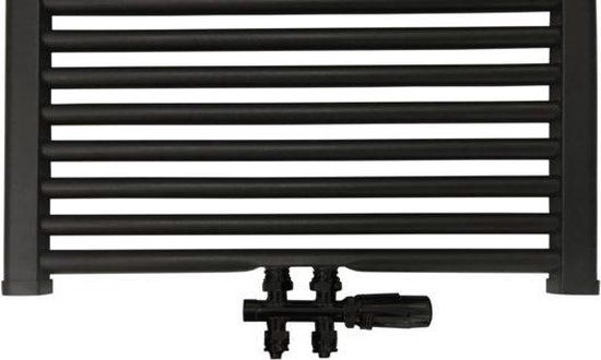 Best Design Nero-Luxe Radiator Aansluitset - Midden Onder Recht - Zwart Mat