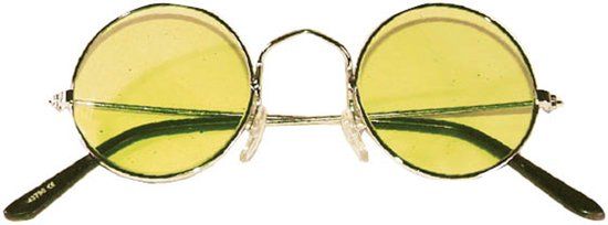 Faram Party Hippie Flower Power Zonnebril - Geel - Unisex