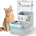 Fontaine à eau pour chats avec séparation des eaux propres et usées. Sans filtre, en acier inoxydable (type 304), réservoir de 3 litres sans BPA, batterie de 4000 mAh, fonctionnement silencieux