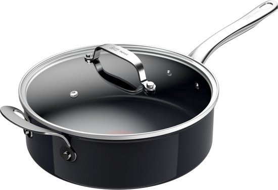 Tefal Jamie Oliver Prima Ceramic Saute Pan - 26cm with Lid - Black