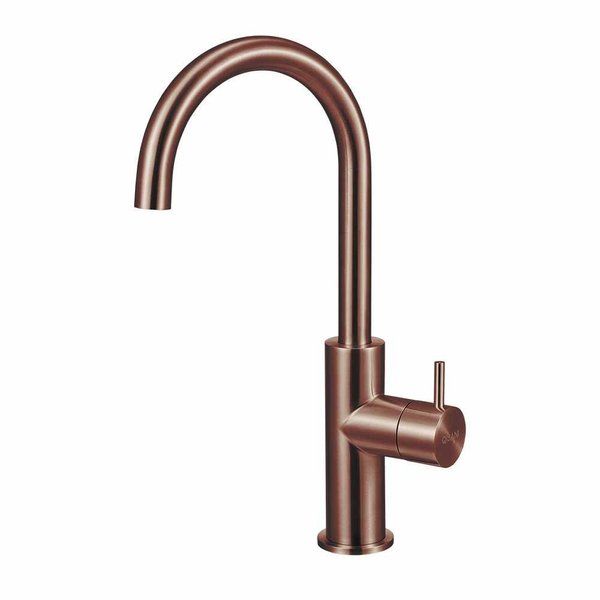 Qisani Flow opbouw wastafelkraan 29.2cm hoog Geborsteld Copper 25601.05