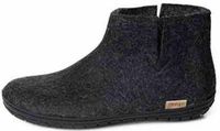 Glerups Warme Vilten Pantoffel Boot Zwart Rubber Zool