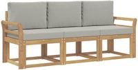 vidaXL - Buiten - bank - set - 3 - st - Wit - en - Lichtgrijs - Polyester