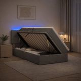 vidaXL LED-opbergbed met matras, donkergrijs, 100 x 200 cm, stof