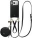 AVY Leren Hoesje geschikt voor Apple iPhone 17 Pro | Met Koord en Mini Telefoontasje | Compatibel met MagSafe | Leather Case met 30CM & 130CM Koord & Pouch | Leather Set | Zwart