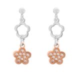 Orphelia ZO-7377 - Oorhangers Bloem - Zilver 925 - Zirkonia - 2.5 cm