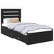 vidaXL - Bedframe - met - lade - Zwart - Eiken - 90 - x - 190 - cm - Bewerkt - hout